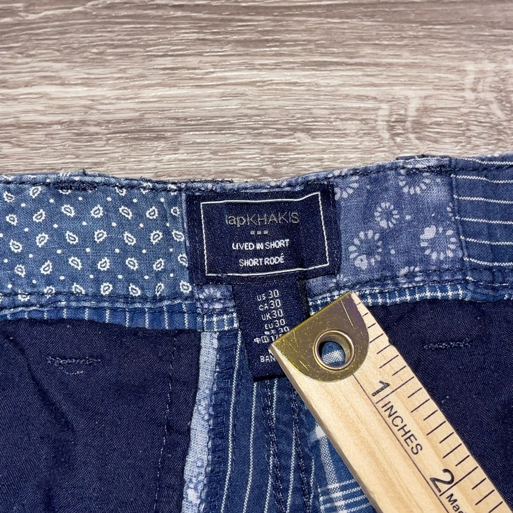 Gap Khakis Blue Plaid Pattern Patchwork Shorts - image 3